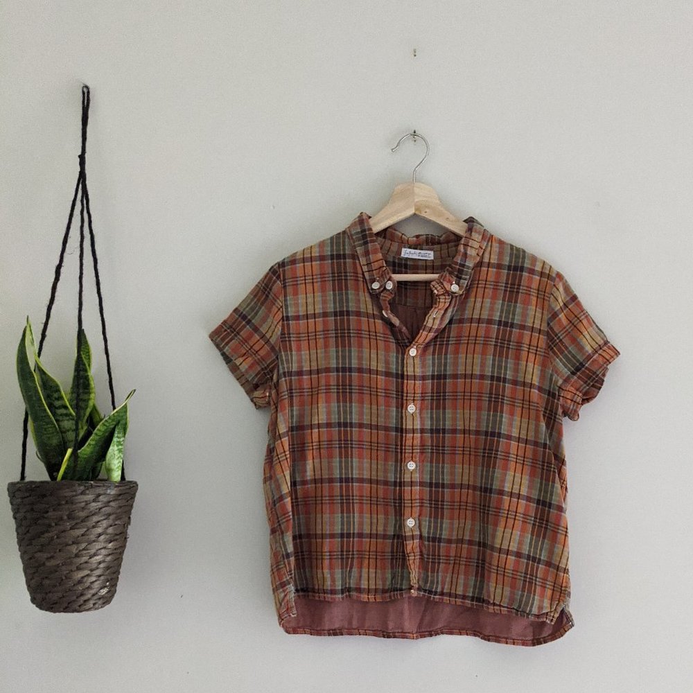 Free People x CP Shades Plaid Button Down Top